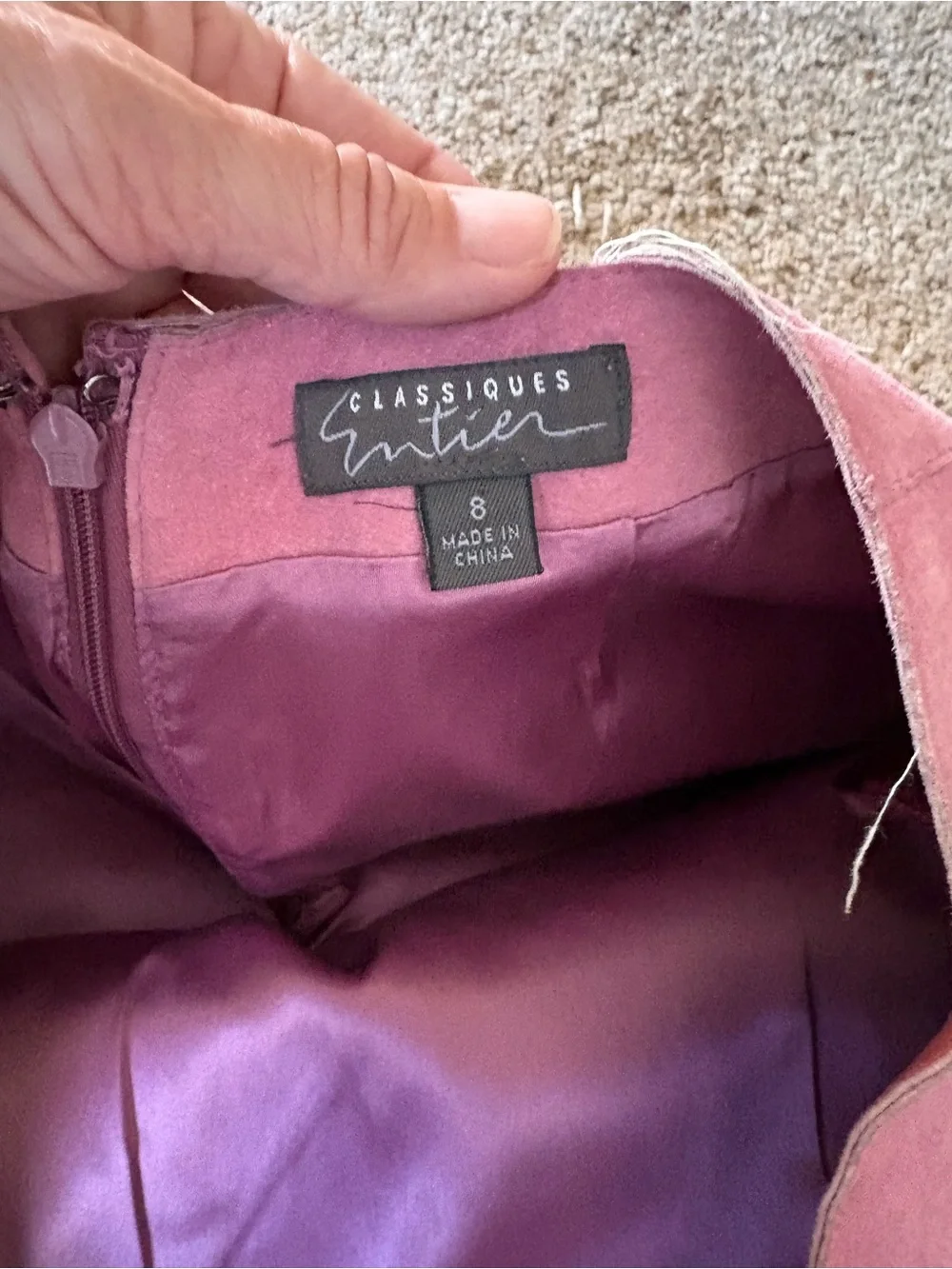 Classiques Entier Suede Pencil Skirt in Dusty Rose vintage size 8
